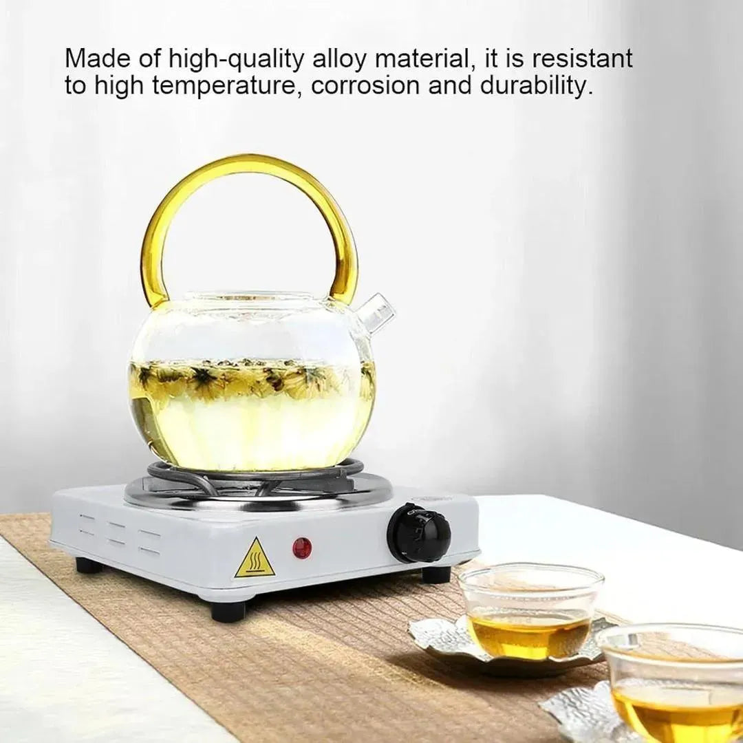 Electric Stove 1000W Stainless Steel White