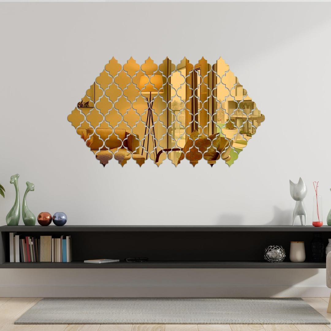 Golden Calligraphy Acrylic Mirrors Set of 4