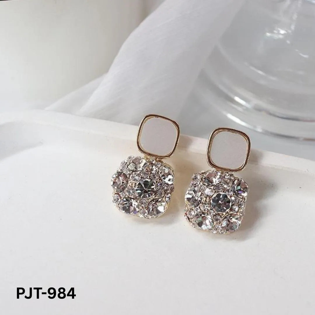 Marble Crystal Korean Earrings PJT-984 for Women