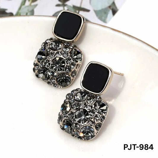 Marble Crystal Korean Earrings PJT-984 for Women