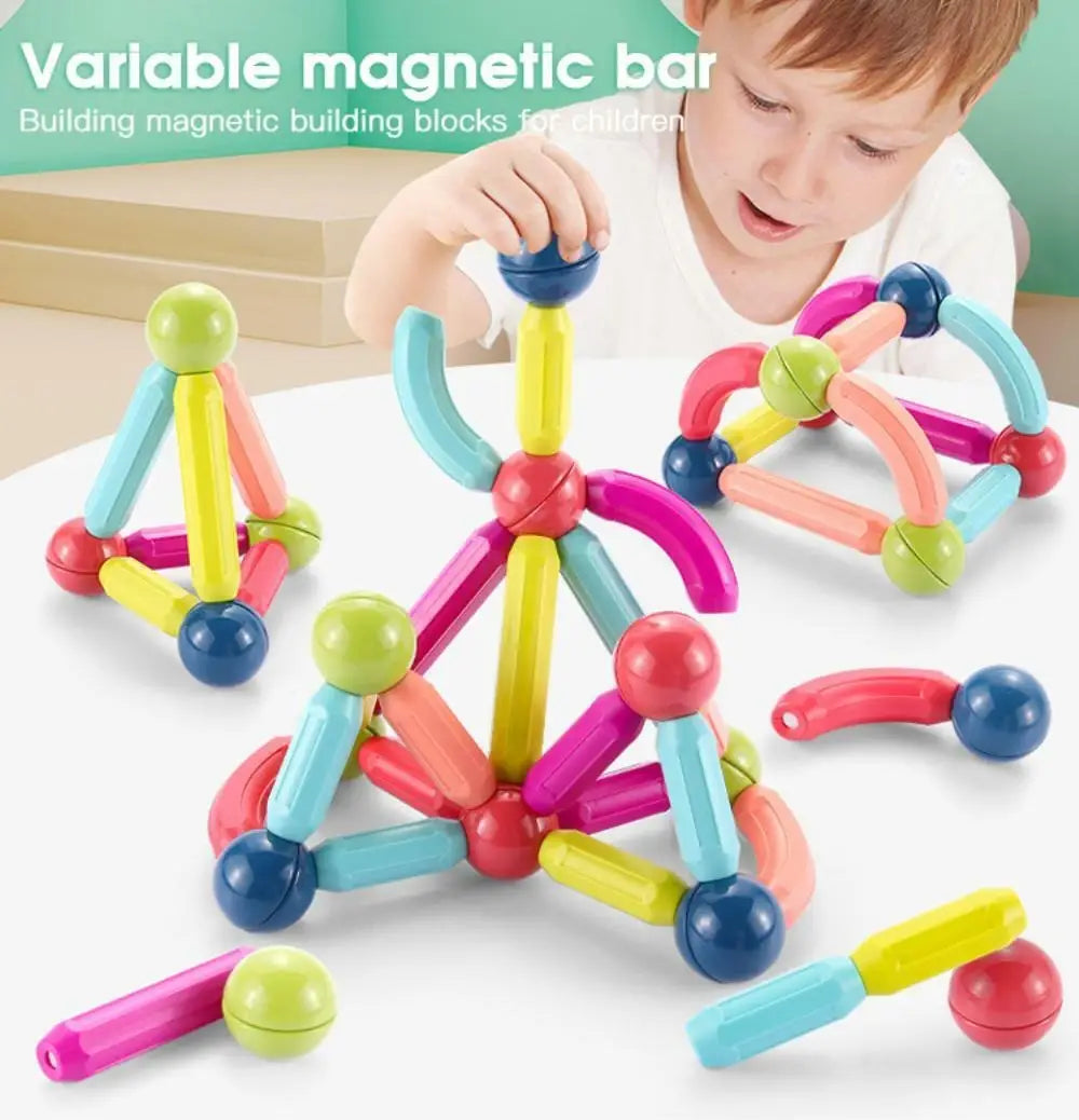36 PCS Magnetic Building Blocks Set | STEM Educational Magnetic Construction Toy | Colorful Magnetic Tiles for Kids | Orange Storage Box