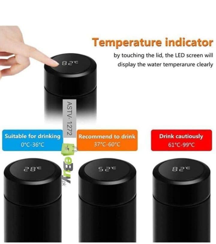 Digital Temperature Insulated Water Bottle 500ml Stainless Steel