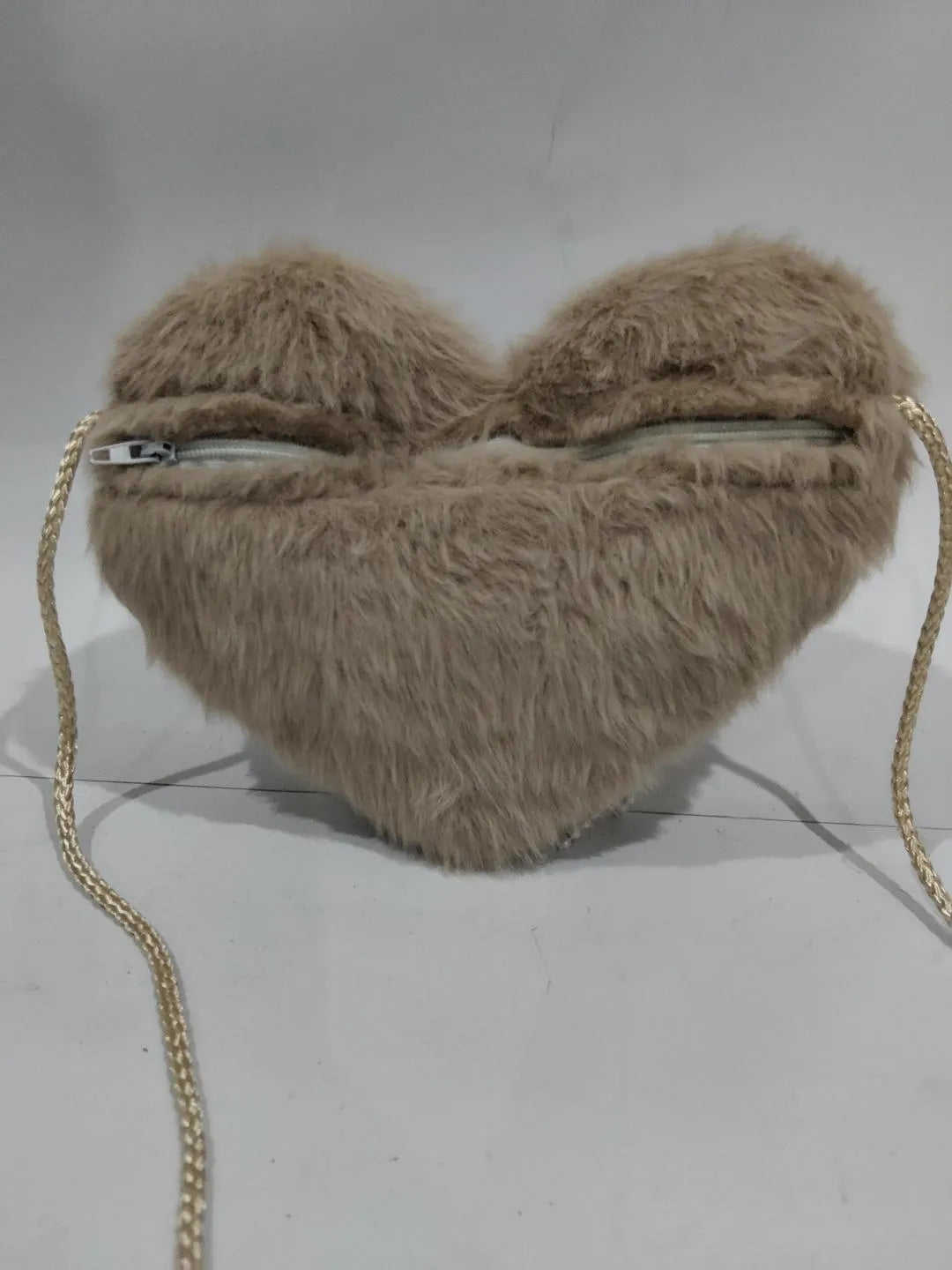 Heart Shaped Crossbody Bag Ivory Parachute Pearl Tassel