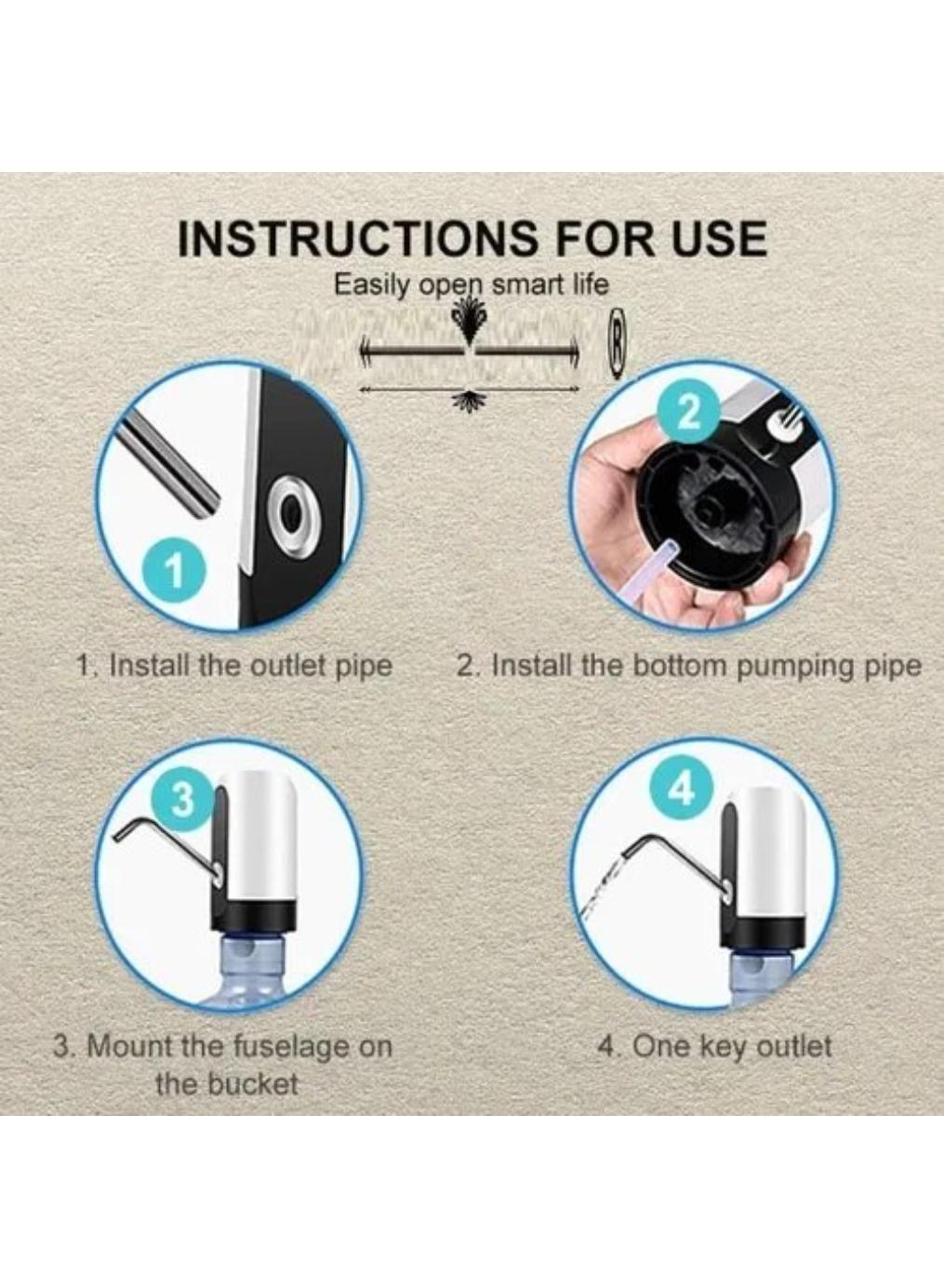 Modern One-Button Water Pump Black White ABS Plastic