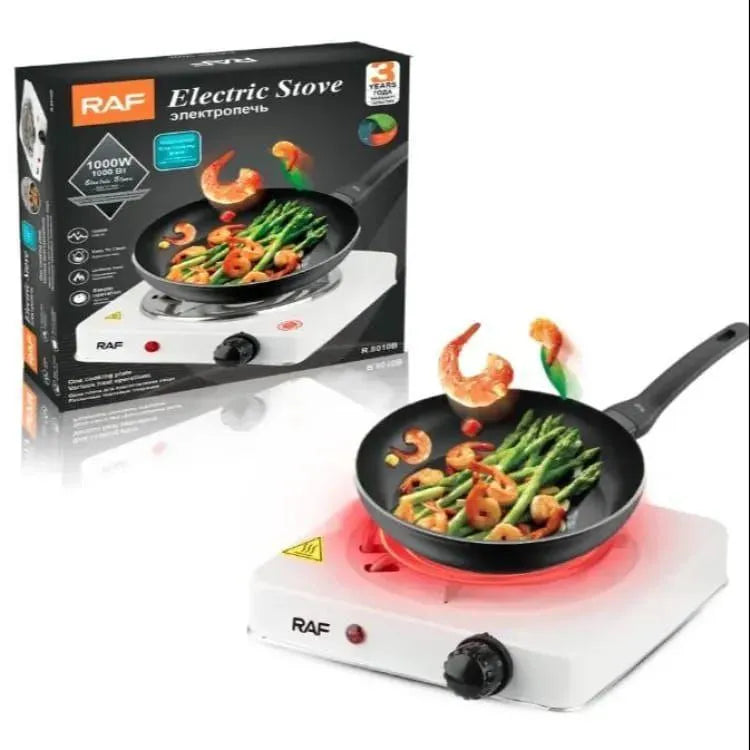 Electric Stove 1000W Stainless Steel White