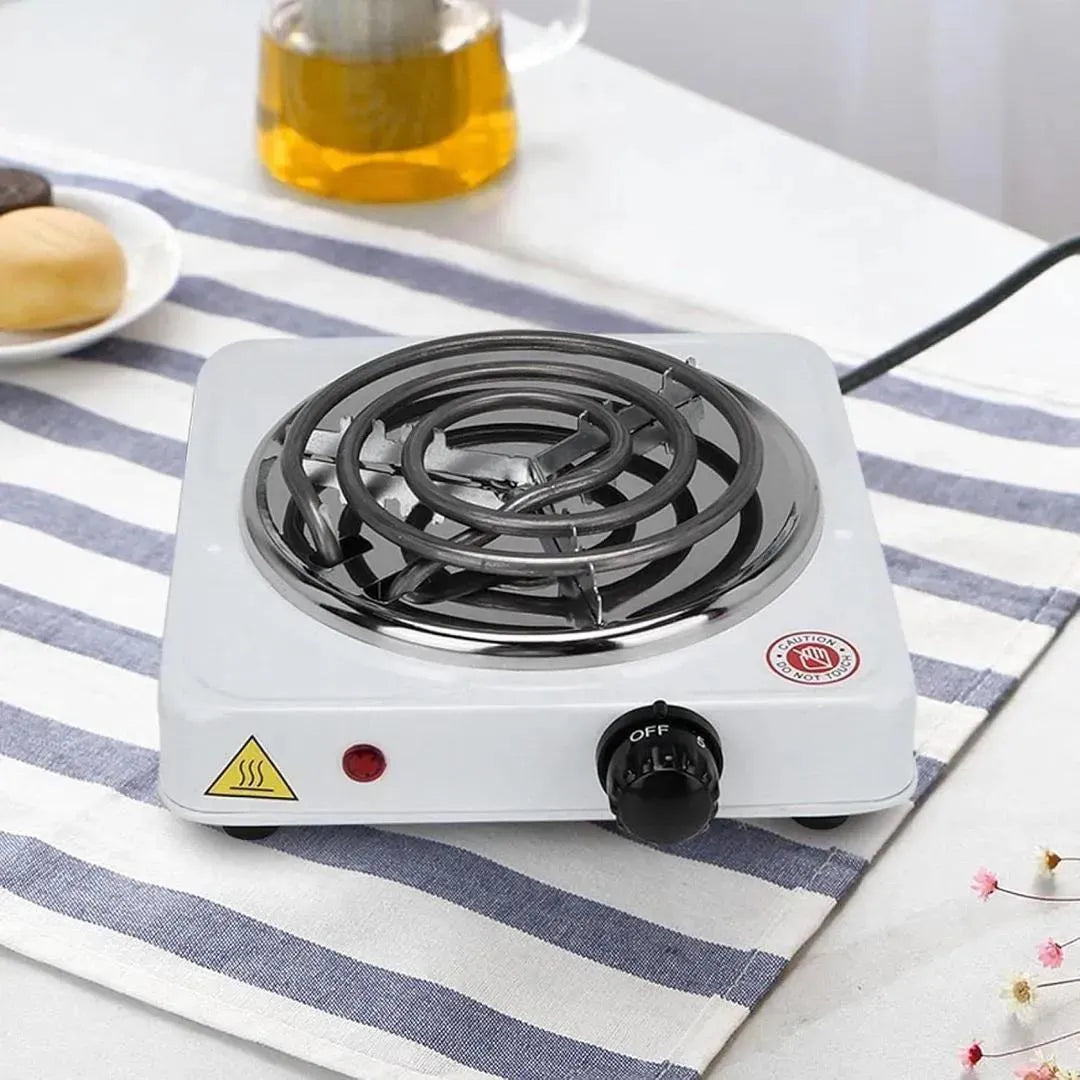 Electric Stove 1000W Stainless Steel White