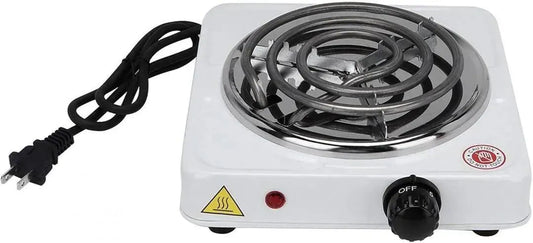 Electric Stove 1000W Stainless Steel White
