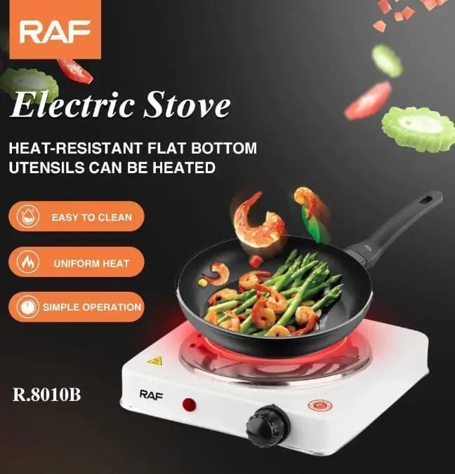 Electric Stove 1000W Stainless Steel White
